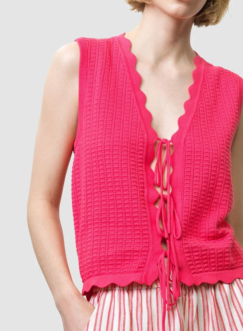 French Connection Fuschia Pink Lois Mozart Top Vest for Women | Best Price UAE